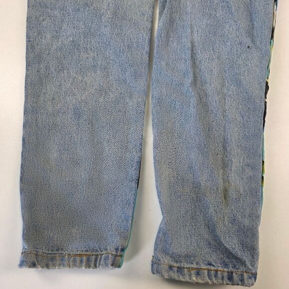 Vintage NO! Jeans 90s Patchwork Abstract Denim Pants Rare Distressed Jeans 28x27 - Picture 6 of 14